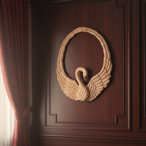 Hiasan Dinding Ukir Kayu Motif Angsa Elegan