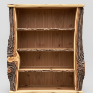 Rak Kayu Solid Rustic 3 Susun Natural Edge
