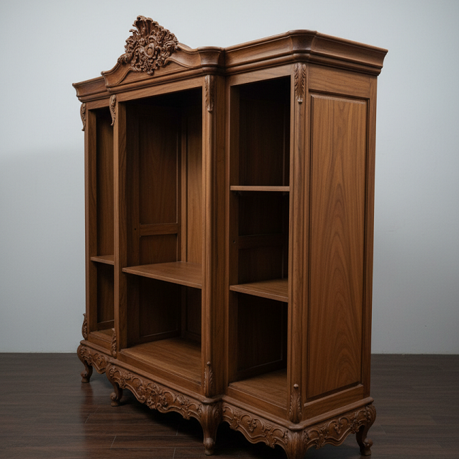 Lemari Display Ukir Klasik Kayu Solid