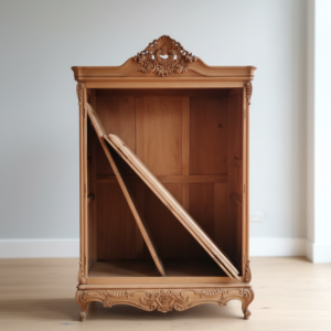 Lemari Display Ukir Klasik Kayu Solid (Tanpa Kaca)