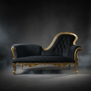 Sofa Chaise Lounge Classic Gold Velvet