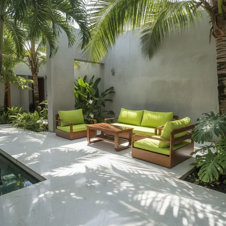 Set Sofa Outdoor Kayu Minimalis Tropis