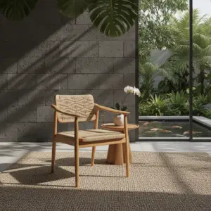 Kursi Santai Rotan Kayu Minimalis