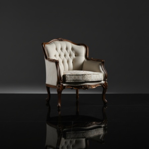 Kursi Single Klasik Tufted Ukir Premium