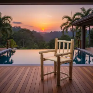 Kursi Kayu Solid Minimalis Outdoor