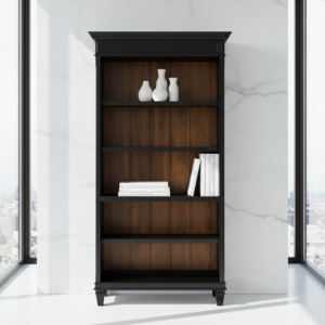 Rak Buku Klasik Premium Walnut Black