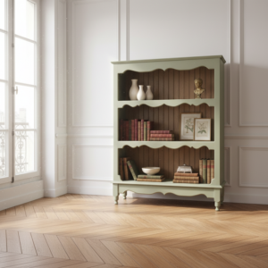 Rak Buku Kayu Vintage 3 Tingkat Sage Green