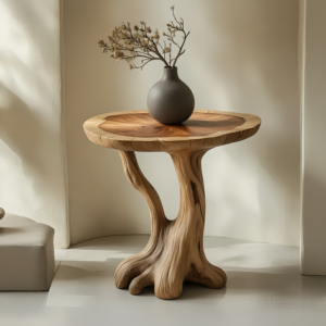 Meja Samping Kayu Solid Akar Natural Unik