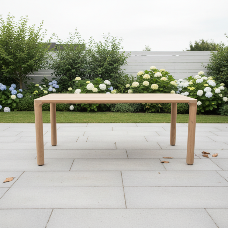 Meja Outdoor Kayu Minimalis Natural