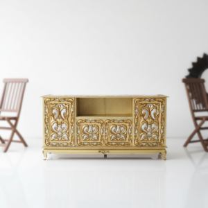 Bufet TV Ukir Klasik Gold Ornamental